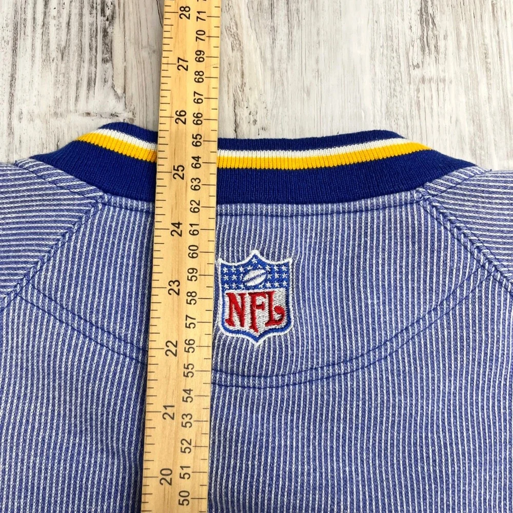 90s Vintage Logo Athletic NFL Pro Line St‎ Louis Rams Striped Sweatshirt Mens L